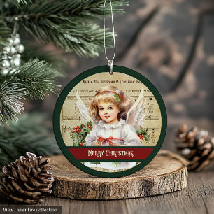 Adorno Retro de Navidad Titular de Tarjeta de Ánge