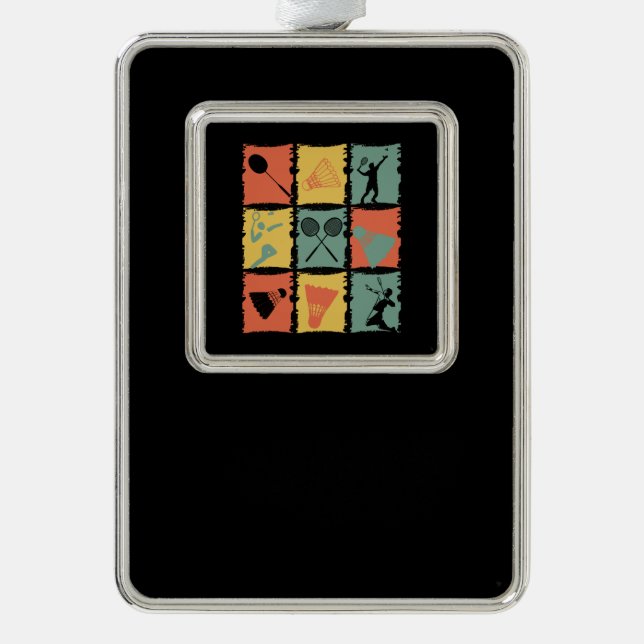 Adorno Retro del jugador de Badminton (Anverso)