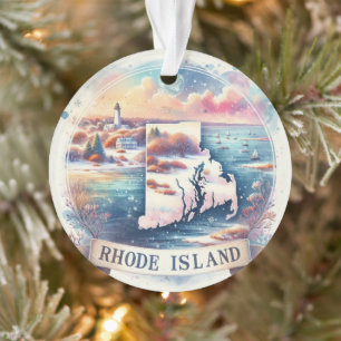 Adorno Rhode Island Snowy Winter Christmas Tree