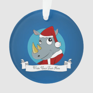Adorno rinoceronte de dibujos animados de Navidad