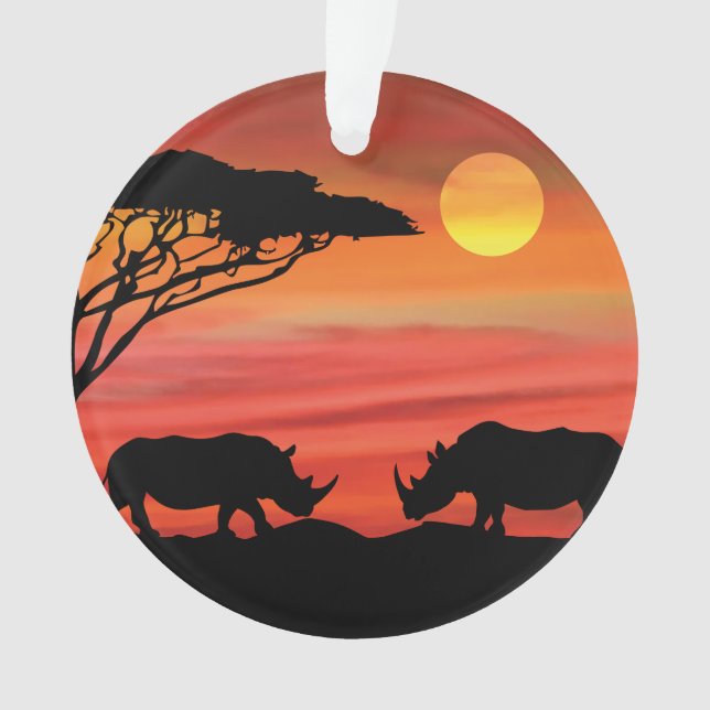 Adorno Rinocerontes en el Serengeti Africano (Anverso)