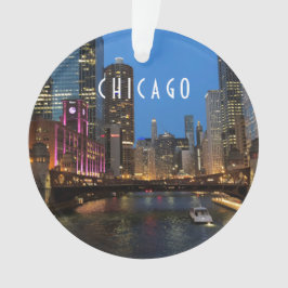 Adorno Río Chicago de noche