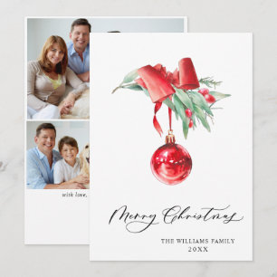 Adorno Rojo Elegante Feliz Navidad 3 FOTO