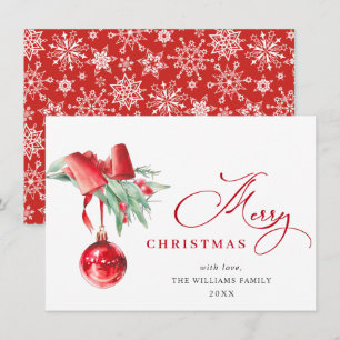 Adorno Rojo Elegante Feliz Navidad Saludo