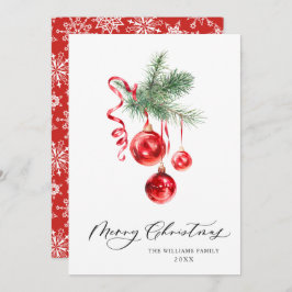 Adorno Rojo Elegante Feliz Navidad Saludo