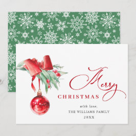 Adorno Rojo Elegante Feliz Navidad Saludo