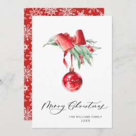 Adorno Rojo Elegante Feliz Navidad Saludo