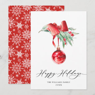 Adorno Rojo Elegante Feliz Navidad Saludo