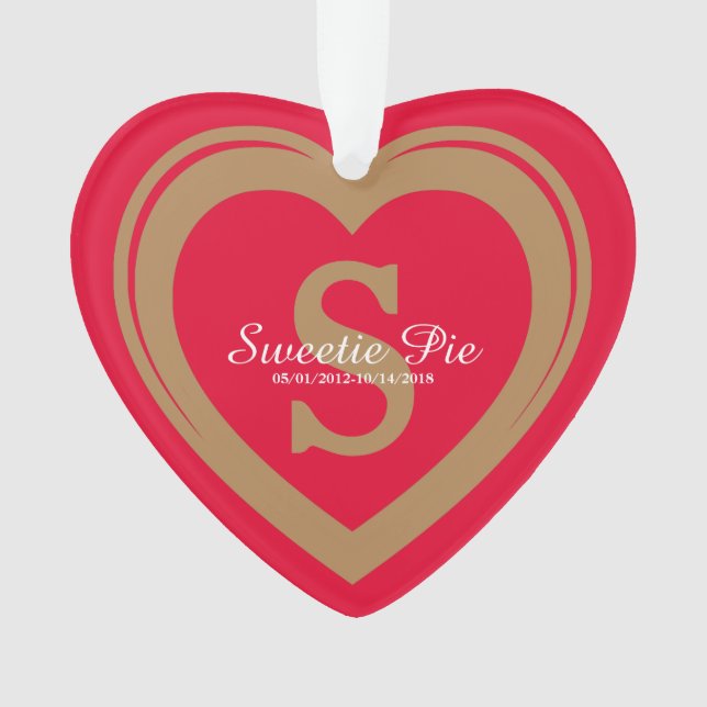 Adorno Rojo Memorial para Siempre en Mi Corazón (Anverso)