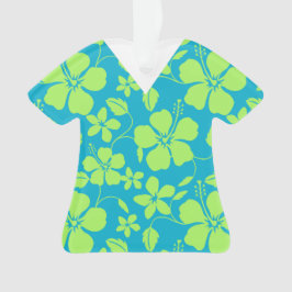 Adorno Ropa de trabajo TEAL LIME HULA HAWAIANA (HIBISCO)
