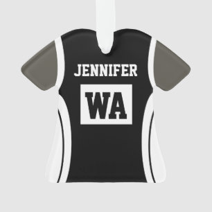 Adorno Ropa negra personalizada de Netball Unifom piel os