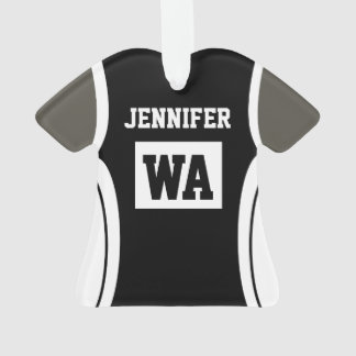 Adorno Ropa negra personalizada de Netball Unifom piel os