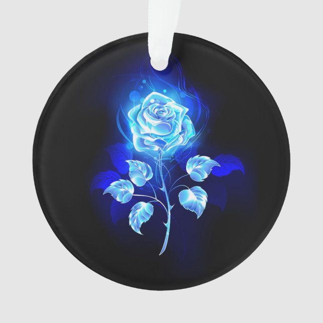Adorno Rosa azul en llamas (Anverso)