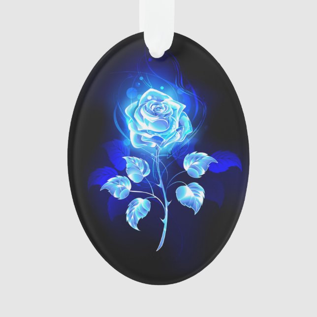Adorno Rosa azul en llamas (Anverso)