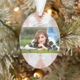 Adorno rosa geométrico minimalista oro azteca mármol blan