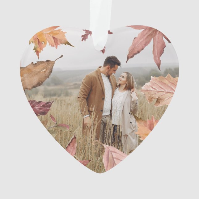 Adorno Rosa personalizado nuestra primera foto de Navidad (Reverso)