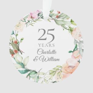 Adorno Rosas florales en acuarela para aniversario de bod