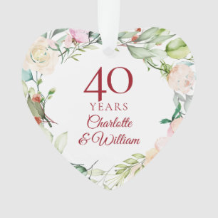 Adorno Rosas Guirnalda 40 Aniversario de Boda de Rubí
