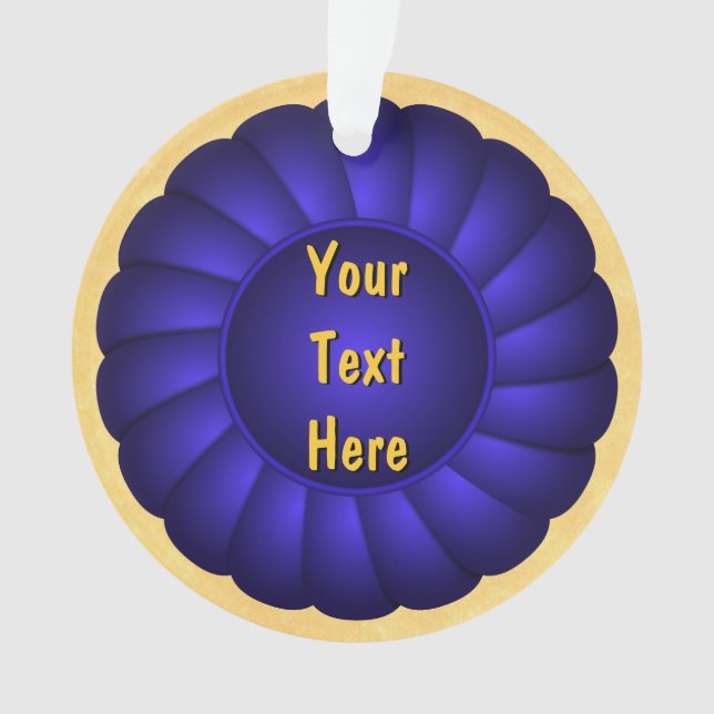 Adorno Rosette de cinta azul para personalizar (Anverso)