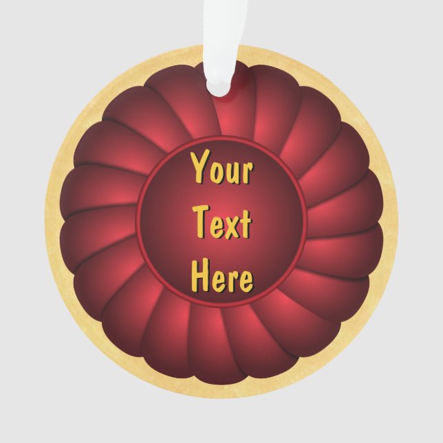 Adorno Rosette de cinta roja para personalizar (Anverso)