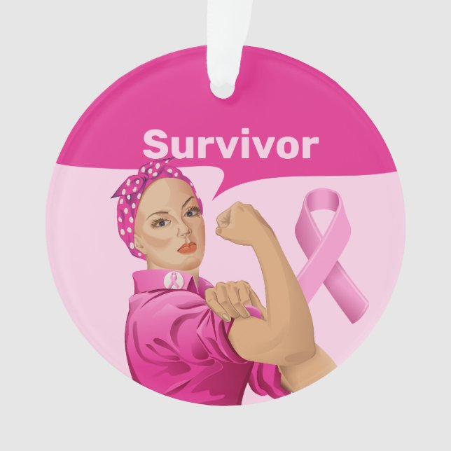 Adorno Rosie the Riveter Breast Cancer Awareness (Anverso)