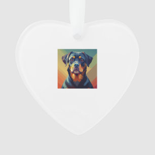 Adorno Rottweiler Arte Pop Retro - Retrato de Perro Color