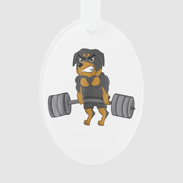 Adorno rottweiler weightlifting bodybuilding dog gifts (Anverso)