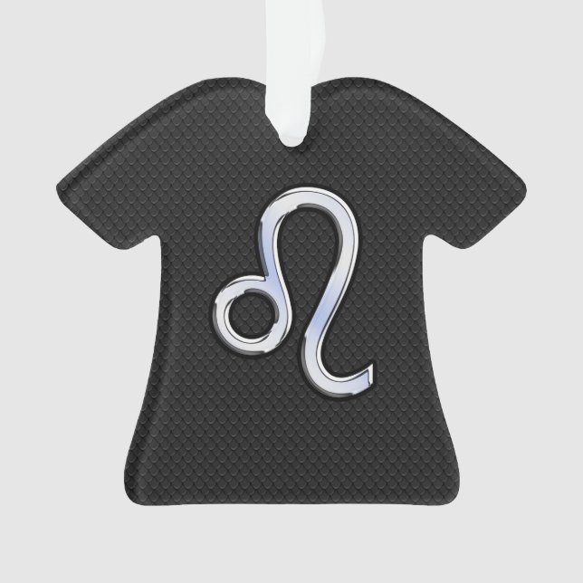 Adorno Rótulo cromado como Leo Zodiac en piel de serpient (Anverso)