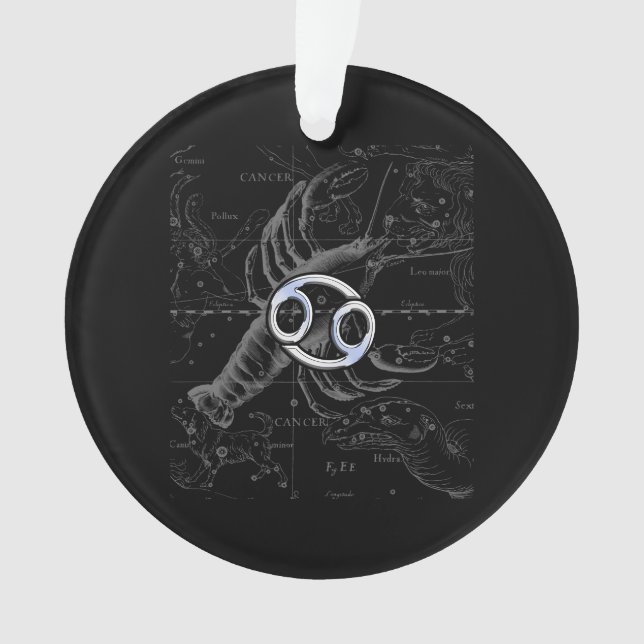 Adorno Rótulo cromado de cáncer en grabado Hevelius (Anverso)