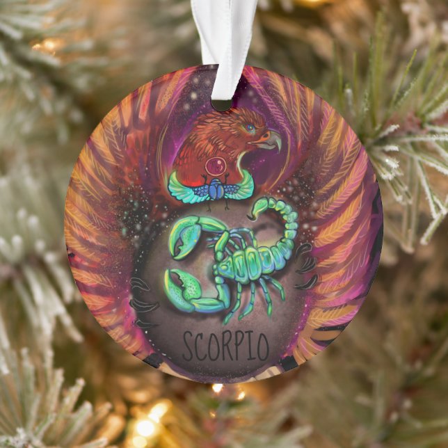 Adorno Rótulo Escorpio Zodiac (Árbol)
