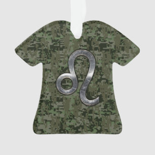 Adorno Rótulo Leo Zodiac en el Camuflaje Digital Verde