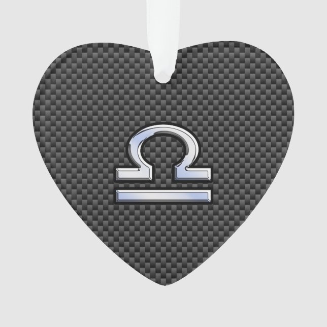 Adorno Rótulo Libra Zodiac al estilo de la fibra de carbo (Anverso)