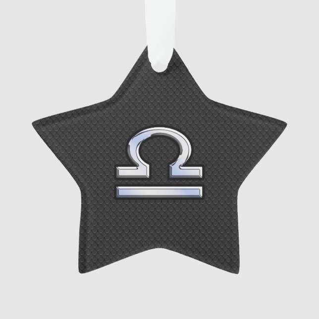 Adorno Rótulo Libra Zodiac plateado sobre el estilo de pi (Anverso)