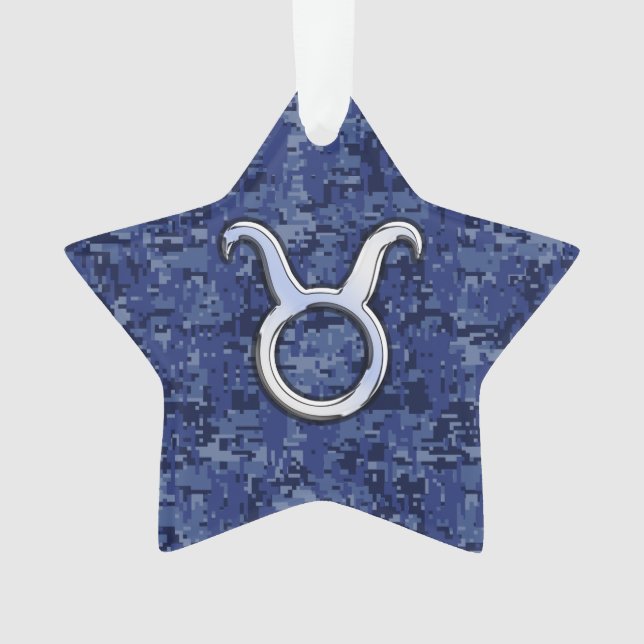 Adorno Rótulo Taurus Zodiac en camuflaje digital azul (Anverso)