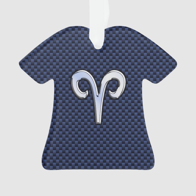 Adorno Rótulo Zodiac Silver Aries Impresión de fibra de c (Anverso)