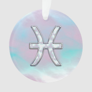 Adorno Rótulo Zodiaco Pisces estilo Madre de Perla