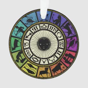 Adorno Rueda de zodiaco vintage