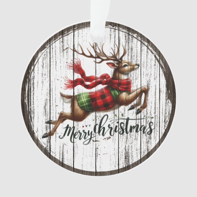 Adorno Rustic Leaping Reindeer  (Anverso)