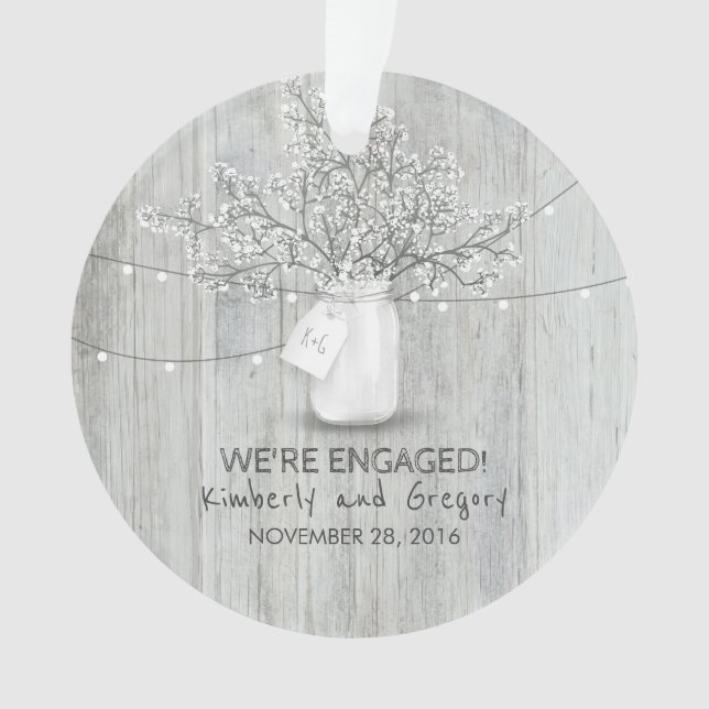 Adorno Rustic Mason Jar Baby's Breath String ilumina la m (Anverso)