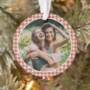 Adorno Rustic Red Gingham Foto Navidades modernos