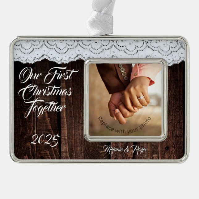 Adorno Rústica romántica Moda encaje y madera (Anverso)