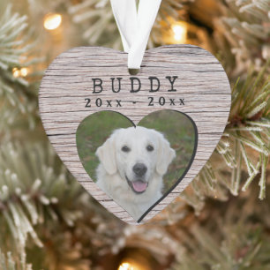 Adorno Rústico Memorial de Perro Corazón de Madera Keepsa