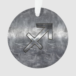 Adorno Sagittarius Zodiac Silver Aspecto de acero perturb