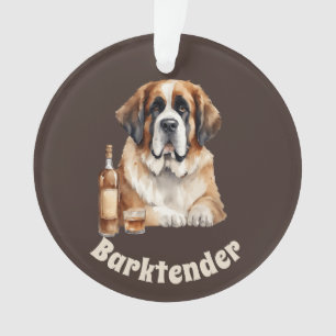 Adorno Saint Bernard Dog Barktender Extraordinair
