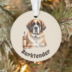 Adorno Saint Bernard Dog Barktender Extraordinair