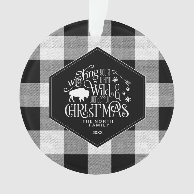 Adorno Salvajes Navidades Maravillosos Negro Buffalo Plai (Anverso)