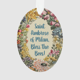 Adorno San Ambrosio de Milán con Flores, Abejas, y Colmen