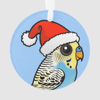 Adorno Santa Budgie azul y amarillo