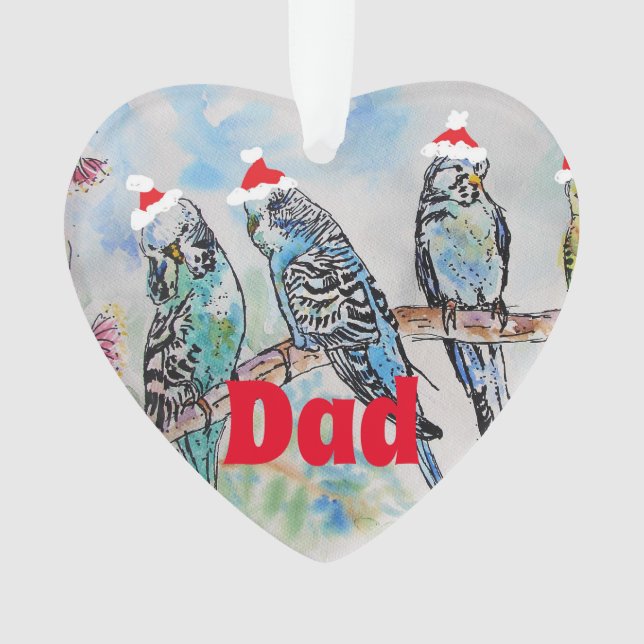 Adorno Santa Budgies Parrot Budgies padre Ornament (Anverso)