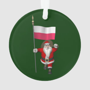 Adorno Santa Claus Con Bandera De Polonia